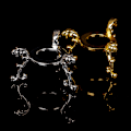 Miniatyrbild 3 av 8: Guldpläterad Display Ädelsten Äggstöd Bas Crystal Ball Stan Silver