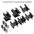 Miniatyrbild 2 av 8: 5 set EE25 4Pin 8P 10P Transformator Bobbin PC40 Ferrit Core Ver Horizontal 8Pin(4+4)