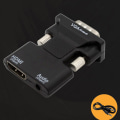 Miniatyrbild 2 av 8: HDMI hona till VGA hane-omvandlare med o Adapterstöd 1080P Black