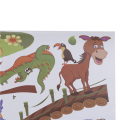 Miniatyrbild 8 av 8: tecknad djungel vilda djur träd bro lejon giraff fåglar flowe