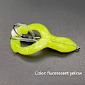 Miniatyrbild 7 av 8: Groda Mjuk Groda Lure Fiske Lure Biomorphics Bete för basfisk transparent yellow large
