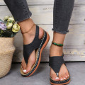 Miniatyrbild 2 av 8: Dam Sandaler Mjuk Botten Kilar Skor Dam Sommar Sandaler Med Black 43