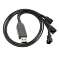 12V USB Fläkt Strömadapter Kabel 1 till 3 Step-Up Strömadapter Kabel för 4-Pin PC Kylfläktar