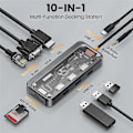Pikkukuva 5 / 5: 10 in 1 USB C -keskitin, Ethernet USB-C -moniporttisovitin, USB C -telakointiasema Pro/Air PC -kannettaville