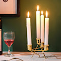 Miniatyrbild 3 av 5: hg Nordisk Ljusstake Järnkonst Geometrisk Ställning Pelare Avsmalnande Ljus Ljusstake För Fest Skrivbord Bröllopsdekoration - 4 Koppar