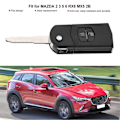 Miniatyrbild 3 av 3: Fällbart 2-knapps fjärrkontrollnyckelskal för MAZDA 2 3 5 6 RX8 MX5 2B