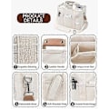 Miniatyrbillede 2 af 4: Canvas Tote Taske med Flere Lommer hvid
