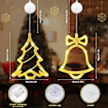 Miniatyrbilde 2 av 5: LED-stjerner julebelysning, LED juledekorasjon med sugekopper, LED-stjernelys, varm hvit LED-stjerner julevindufest for innendørs