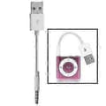 Kompakti USB - 3,5 mm:n kaapeli iPod Shufflelle, 10 cm valkoinen