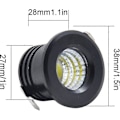 Miniatyrbillede 2 af 5: 6 Pak Mini Sorte LED Forsænkede Loftspots Mini LED Spotlight til Skabsloftlys, 3W, Varm Hvid