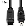 Miniatyrbillede 2 af 5: 1394 Firewire 800 til 400 Firewire Firewire 9 til 4 Datakabel 1394 Kabel 1,8 meter Sort