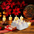 Miniatyrbilde 3 av 4: 6 oppladbare flammefrie lys med fjernkontroll, flimrende bønnelys med fjernkontroll, Halloween, jul, hjem, bryllup, borddekorasjon