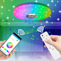 Miniatyrbild 1 av 5: LED-taklampa med Bluetooth-högtalare, RGB LED-taklampor, Smartphone APP-kontroll fjärrkontroll färgväxlande taklampa, montering belysning