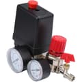 Luftkompressor, trykkbryter, ventil, trykkbryter, luftkompressor med regulator og manometer