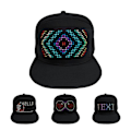 Miniatyrbild 5 av 5: LED Keps med Ljusdisplay DIY Smart Pixel Matrix Basebollkeps Uppladdningsbar Bluetooth Hip Hop Str