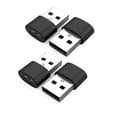 Miniatyrbilde 1 av 5: USB til USB-C-adapter 4-pakning - Type-C hunn til USB-A hann, USB 2.0 lading og data, PD-kabel og lydkonverter, flere farger Svart
