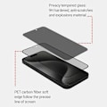 Pikkukuva 4 / 5: KZDOO iPhone 16 Pro Maxille - Anti-Peep - Temperoitu lasi näytönsuoja - Täysliima - Silkkipainatus