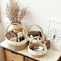 Miniatyrbild 4 av 5: 3 st/set S för M L Vävd Växtkorg Blomkruka Golv Inomhus Planterare Handvävd Tvättförvaringsorganisatör