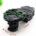 Miniatyrbillede 2 af 5: Skildpadde Solrampe Platform Reptil Skjul Habitat (Sort)