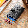 Miniatyrbillede 4 af 5: Sort RFID NFC Beskyttelses Wallet Kortholder 5 stk. Kort (Ægte Læder)