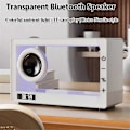 Pikkukuva 5 / 5: Kannettava Retro Bluetooth Kaiutin Kello Langaton HiFi Läpinäkyvä Soundbar RGB-valolla TF-kortti Audio Musiikkisoitin B E