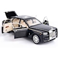 Pikkukuva 1 / 5: 1/24 Rolls-Royce Phantom -mallinauto, sinkkiseosvetävä leluvalmistettu auto äänellä ja valolla lapsille pojille ja tytöille lahjaksi (musta)
