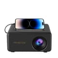 1080P Portable Projector for Home Use - HDMI, USB, TF, AV Input, Compatible with iPhone and Android Black