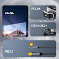 Miniatyrbilde 4 av 5: Type A UC-064-LP-2.0M 90 Graders Lavprofil Vinklet USB3.1 Type-C Hann til Hann 10Gbps Datakabel