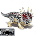 Miniatyrbillede 1 af 5: 1 stk Jurassic Stor Dinosaur Byggeklodser T-rex Quetzalcoatlus Spinosaurus Actionfigurer Legetøj - FARVE: Styracosaurus