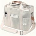 Canvas Tote Taske med Flere Lommer hvid