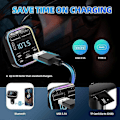 Miniatyrbillede 4 af 5: Bil Bluetooth FM Transmitter PD Dobbelt USB 3.1A Hurtig Oplader Adapter Farverigt Ambient Lys Håndfri MP3 Modulator Afspiller