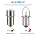 Miniatyrbild 3 av 5: 2 st P13.5S DC6V-24V LED Uppgraderingslampor Vita Maglite Cell Ficklampor 6500K 3W