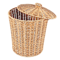 Miniatyrbild 2 av 4: Vävd Papperskorg Rund Rotting Papperskorg med Lock Planter Vävd Förvaringskorgar Korg Papperskorg