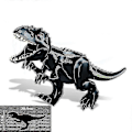 Miniatyrbillede 5 af 5: 1 stk Jurassic Stor Dinosaur Byggeklodser T-rex Quetzalcoatlus Spinosaurus Actionfigurer Legetøj - FARVE: Baryonyx sort