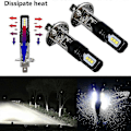 Miniatyrbillede 5 af 5: 2 X H1 6000k Super Lys Hvid 6000lm Drl Led Forlygte Sæt Fjernlys