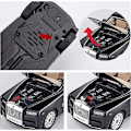 Pikkukuva 2 / 5: 1/24 Rolls-Royce Phantom -mallinauto, sinkkiseosvetävä leluvalmistettu auto äänellä ja valolla lapsille pojille ja tytöille lahjaksi (musta)