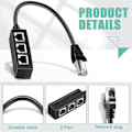 Pikkukuva 2 / 5: RJ45 Ethernet-jakaja, Ethernet-jakaja 1-3, kotiin, toimistoon, kouluverkkojen laajennukseen