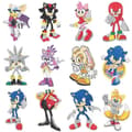 12 st Sonic Diamantmålning Dekaler Set för Barn, DIY 5D Cartoon Spel Kul Diamantkonst Mosaik Dekaler efter Siffror Set