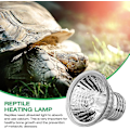 Miniatyrbillede 4 af 5: Varmelampe, Skildpaddevarmepære Varmeemitterende Lampe, 3 Uva Uvb Pærer 25w, 50w Og 75w, Og Vandtank Temperaturtester