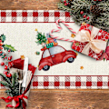 Miniatyrbillede 4 af 5: Glædelig Jul Nisse Bordløber Julebordløber Julemand Glædelig Jul Lang Løber 13 x 72 Tommer - Glædelig Jul