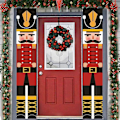 Miniatyrbild 5 av 5: 1 Par Soldat Nötknäppare Modell Banners Utomhus Juldekorationer Nötknäppare Soldatfigurer för Ytterdörr Veranda Vägg Högtidsfest Juldekor