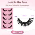 3D Faux Mink Lashes, Natural Cateye Wispy Strip Lashes 5-pack