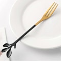Miniatyrbillede 3 af 5: 10 stk. Smagsgafler til dessert Rustfrit stål Blad Appetizer Gaffelfrugt Gaffel, Tåler opvaskemaskine Sort G