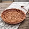 Miniatyrbillede 5 af 5: 2-pak Rattan Vævet Kurv, Brødkurv Display Kurv Frugtkagebakke, til , Pung, Mobiltelefon (7,5 tommer)