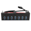 7 Port USB 3.0 Hub 5Gbs 5.25inch CD-ROM Drev Bay CD ROM Frontpanel til Computer Case+USB 3.0 19-pi