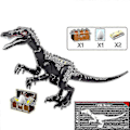 Miniatyrbillede 1 af 5: 1 stk Jurassic Stor Dinosaur Byggeklodser T-rex Quetzalcoatlus Spinosaurus Actionfigurer Legetøj - FARVE: Baryonyx sort