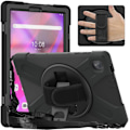 Miniatyrbilde 1 av 4: For Lenovo Tab K10 / M10 Plus Silikon + PC Beskyttende Nettbrettveske (Svart)