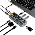 Miniatyrbild 2 av 5: 10-i-1 USB C-hubb, Ethernet USB-C Multiport Adapter, USB C Adapter Dockingstation för Pro/Air PC Laptop