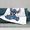 Miniatyrbillede 2 af 5: Lilo & Stitch 2 Tæppe til Voksne og Børn Hjem Sovesal Kast Blødt Varmt Tæppe-y135 farve: 50x40in 125x100cm
