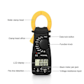 Miniatyrbillede 4 af 5: DT3266L Digitalt Tangamperemeter Multimeter Strømtang Tang Voltmeter Amperemeter 600A AC/DC Ohm Ampere Strøm Spændingstester